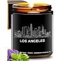 Los Angeles Candle, Thoughtful Los Angeles Themed Gifts for Men & Women, Unique Skyline and City Souvenirs for Her, Best Sentimental Gifts for Moving Away, Ideal for Birthday, Christmas, Gift-Ready