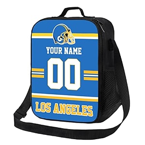 los angeles lunch box lunch bag custom any name and number adjustable strap sport insulated lunch bags personalized gifts for men women