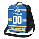 Los Angeles Lunch Box Lunch Bag Custom Any Name and Number Adjustable Strap Sport Insulated Lunch Bags Personalized Gifts for Men Women
