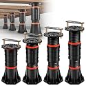 LOSCHEN 4 PCS Adjustable Bed Support Legs with Metal Fixing Accessories, 8.4-13.5 Inch，Heavy Duty Bed Frame Support Feet,Bed Support Reinforcement Parts Bed Slats Support Leg Bed Replacement Legs