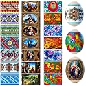 Lot 3 Ukrainian Thermo Heat Shrink Sleeve Decoration Easter Egg Wraps Pysanka Set - for 21 Easter Eggs (Set # 7)