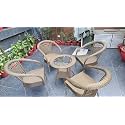 Lotey Garden Patio Seating Chair and Table Set, Outdoor Balcony Garden Coffee Table Set (4+1) (Golden)