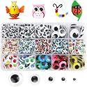 LotFancy 1100pcs Wiggle Googly Eyes for Crafts, Self-Adhesive Multi Colored Assorted Sizes (6mm, 8mm, 10mm, 12mm, 15mm, 20mm), Google Eyes Stickers for DIY, Toy Accessories, Art Crafts, Decoration