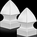 Lothee 2 Pcs 3.5'' X 3.5'' Gothic Vinyl Fence Post Caps White