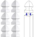 Lothee 6 Pcs 4'' X 4'' Gothic Vinyl Fence Post Caps White