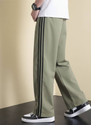 LOTHRIC Striped Men Green Track Pants