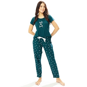 LOTIK Womens Cotton Heart Printed Top