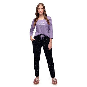 LOTIK Women Cotton Heart Print Top