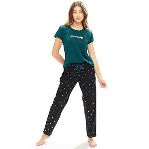 LOTIK Womens Cotton Small Heart Printed Top