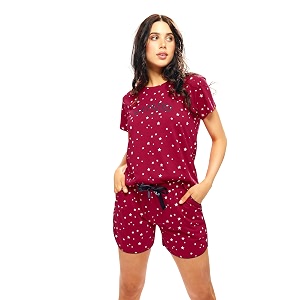 LOTIK Womens Cotton Star Print Top