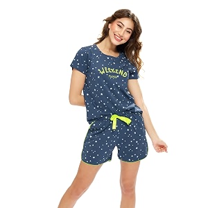LOTIK Womens Cotton Star Print Top
