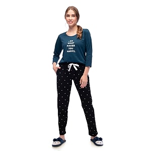 LOTIK Women Cotton Heart Print Top