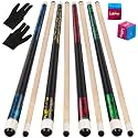 LOTKEY Pool Cue Sticks for Adults,Super Straightened Up 58'' 18 19 20 21oz Billiard Cues Canadian Maple Tacos De Billar Profesional Set of 4/3/2/1 House Bar Pool Que Table Beginner Pool Queue