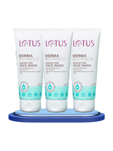 lotus derma botanics blemish-free  kojic acid  multi berry reduce pigmentation pack of 3 face wash