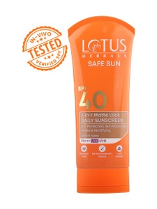 lotus herbals sunscreen - spf 40 pa safesun 3in1 matte look daily tinted sunscreen