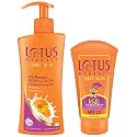 Lotus Herbals Safe Sun UV-Protect Body Lotion For Dry Skin, 250 ml And Lotus Herbals Safe Sun Kids Sun Block Cream SPF 25, 100g