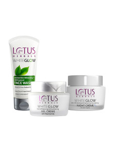 lotus herbals whiteglow gel cream daynight with active facewash