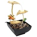 Lotus Leaf Tabletop Water Fountain,Desktop Indoor Waterfall Fountain with Warm LED Light USB Pump,Adjustable Flow Waterfall Fountain Indoor for Home Office Living Room Decor