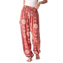 Lotus and Luna Women's Harem Pants Thai Pants for Beach &amp; Lounge High Waisted Flowy Boho Pants Genie Pants Yoga Pants