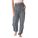 Lotus and Luna Women's Harem Pants Thai Pants for Beach &amp; Lounge High Waisted Flowy Boho Pants Genie Pants Yoga Pants