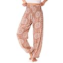 Lotus and Luna Women's Harem Pants Thai Pants for Beach &amp; Lounge High Waisted Flowy Boho Pants Genie Pants Yoga Pants