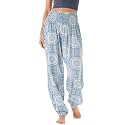 Lotus and Luna Women's Harem Pants Thai Pants for Beach &amp; Lounge High Waisted Flowy Boho Pants Genie Pants Yoga Pants