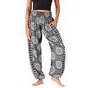 Lotus and Luna Women's Harem Pants Thai Pants for Beach &amp; Lounge High Waisted Flowy Boho Pants Genie Pants Yoga Pants
