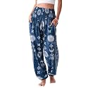 Lotus and Luna Women's Harem Pants Thai Pants for Beach &amp; Lounge High Waisted Flowy Boho Pants Genie Pants Yoga Pants