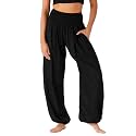 Lotus and Luna Women's Harem Pants Thai Pants for Beach &amp; Lounge High Waisted Flowy Boho Pants Genie Pants Yoga Pants