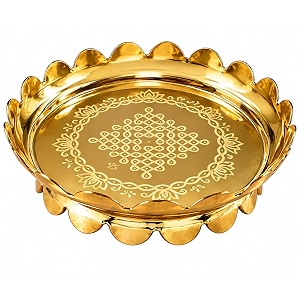Lotus Tray Traditional Rangoli Design Pooja Decorative