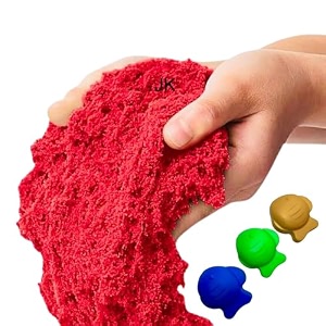 loty store active sand 500g red for kids  natural kinetic sand kit  soft moving sand clay toys for kids boys girls red