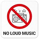 No Loud Music Vinyl Adhesive Pool Depth Marker,