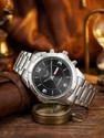 LOUIS DEVIN Stainless Steel Chain Day-Date Display