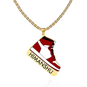 louis miller personalize 24k gold plated branded sneaker enamel name locket for men red
