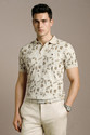 LOUIS PHILIPPE Floral Print Men Polo Neck