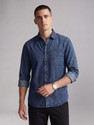 Louis Philippe Jeans Men Solid Casual Blue