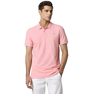 Louis Philippe Mens Cotton Solid Slim Fit