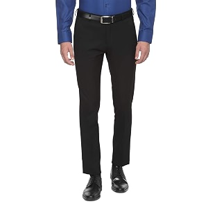 Louis Philippe Mens Formal Relaxed Fit Trousers