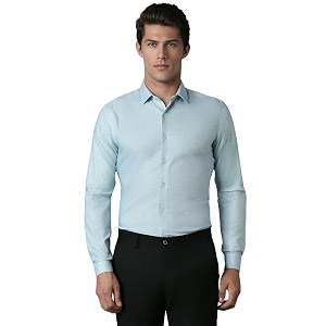 Louis Philippe Mens Cotton Slim Fit Textured