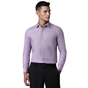 Louis Philippe Mens Cotton Slim Fit Textured