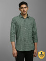 LOUIS PHILIPPE Men Checkered Casual Green Shirt