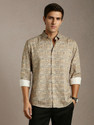 LOUIS PHILIPPE Men Printed Casual Beige Shirt