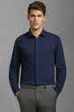 LOUIS PHILIPPE Men Printed Formal Blue Shirt
