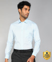 LOUIS PHILIPPE Men Printed Formal Light Blue