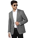 Louis Philippe Men Grey Regular Fit Print Formal Blazer
