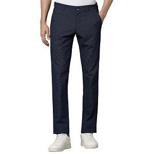 Louis Philippe Mens Slim Fit Textured Cotton