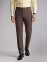 LOUIS PHILIPPE Men Slim Fit Brown Polyester