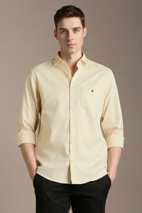 LOUIS PHILIPPE Men Solid Casual Beige Shirt