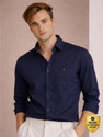 LOUIS PHILIPPE Men Solid Casual Dark Blue