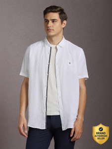 LOUIS PHILIPPE Men Solid Casual White Shirt
